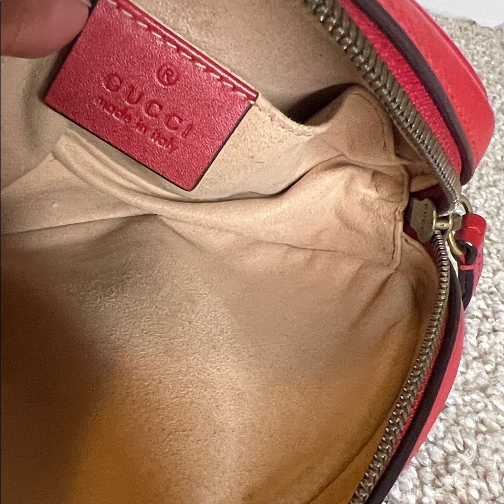 Gucci Red Mini Belt Bag with Gold Logo - Picture 8 of 14